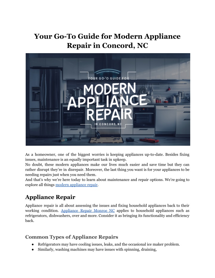 your go to guide for modern appliance repair n.w