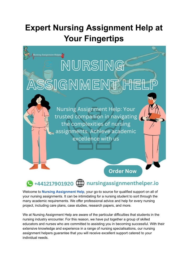 expert nursing assignment help at your fingertips n.w