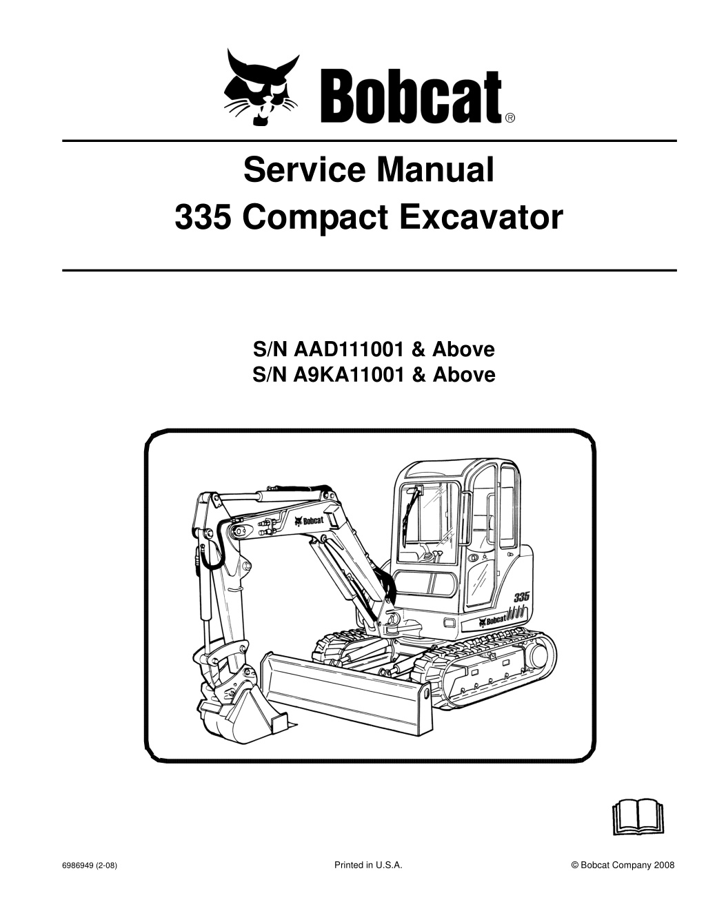 service manual 335 compact excavator l.w