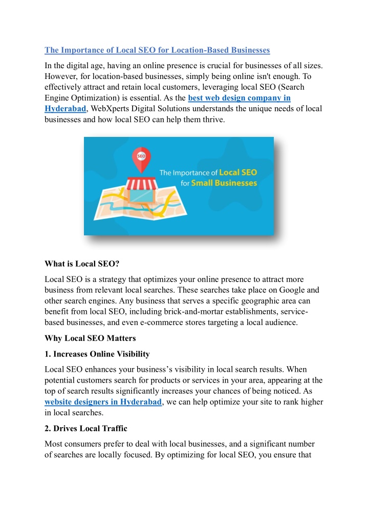 the importance of local seo for location based n.w