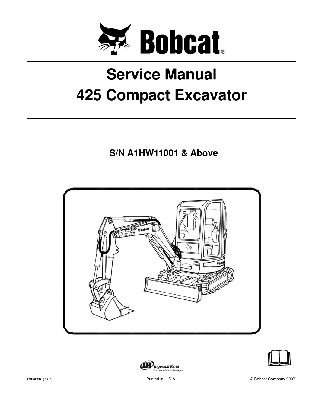 service manual 425 compact excavator l.w