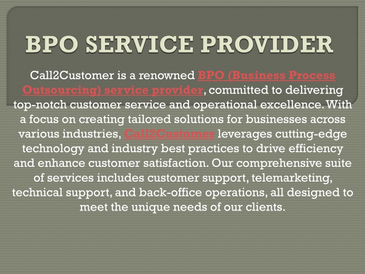 BPO SERVICE PROVIDER