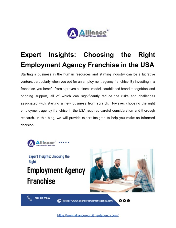 expert employment agency franchise in the usa n.w