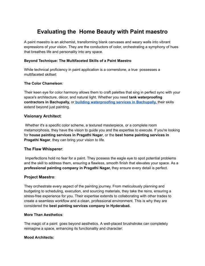 evaluating the home beauty with paint maestro n.w