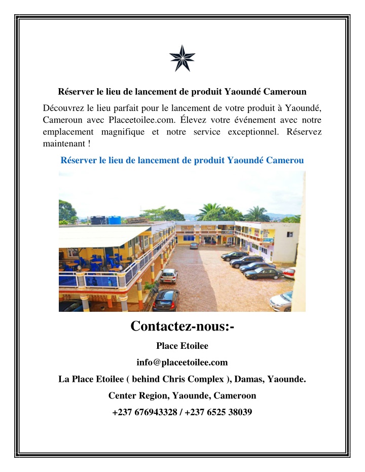 r server le lieu de lancement de produit yaound n.w