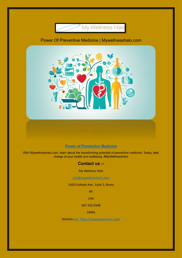 power of preventive medicine mywellnesshalo com n.w