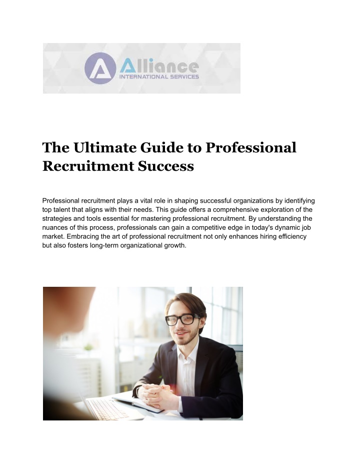 the ultimate guide to professional recruitment n.w