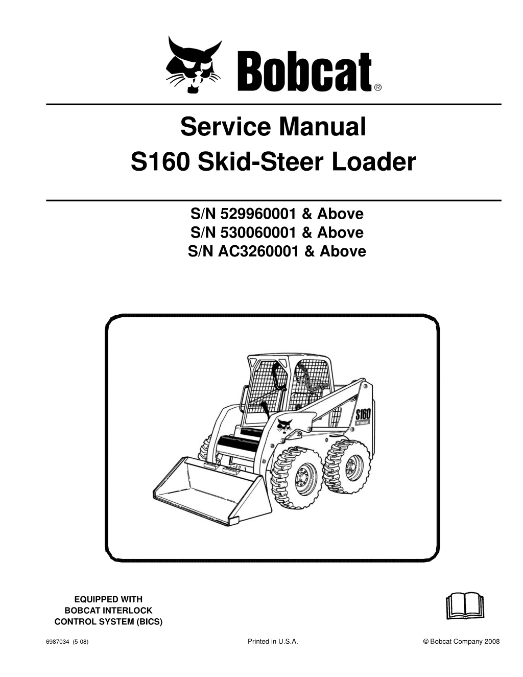 service manual s160 skid steer loader l.w