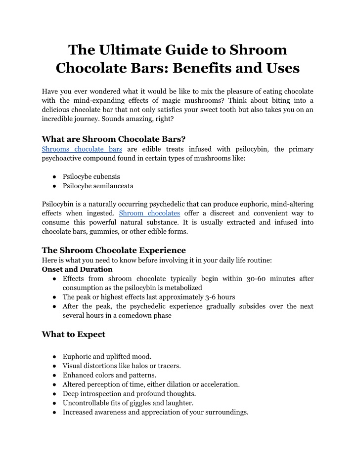 the ultimate guide to shroom chocolate bars n.w