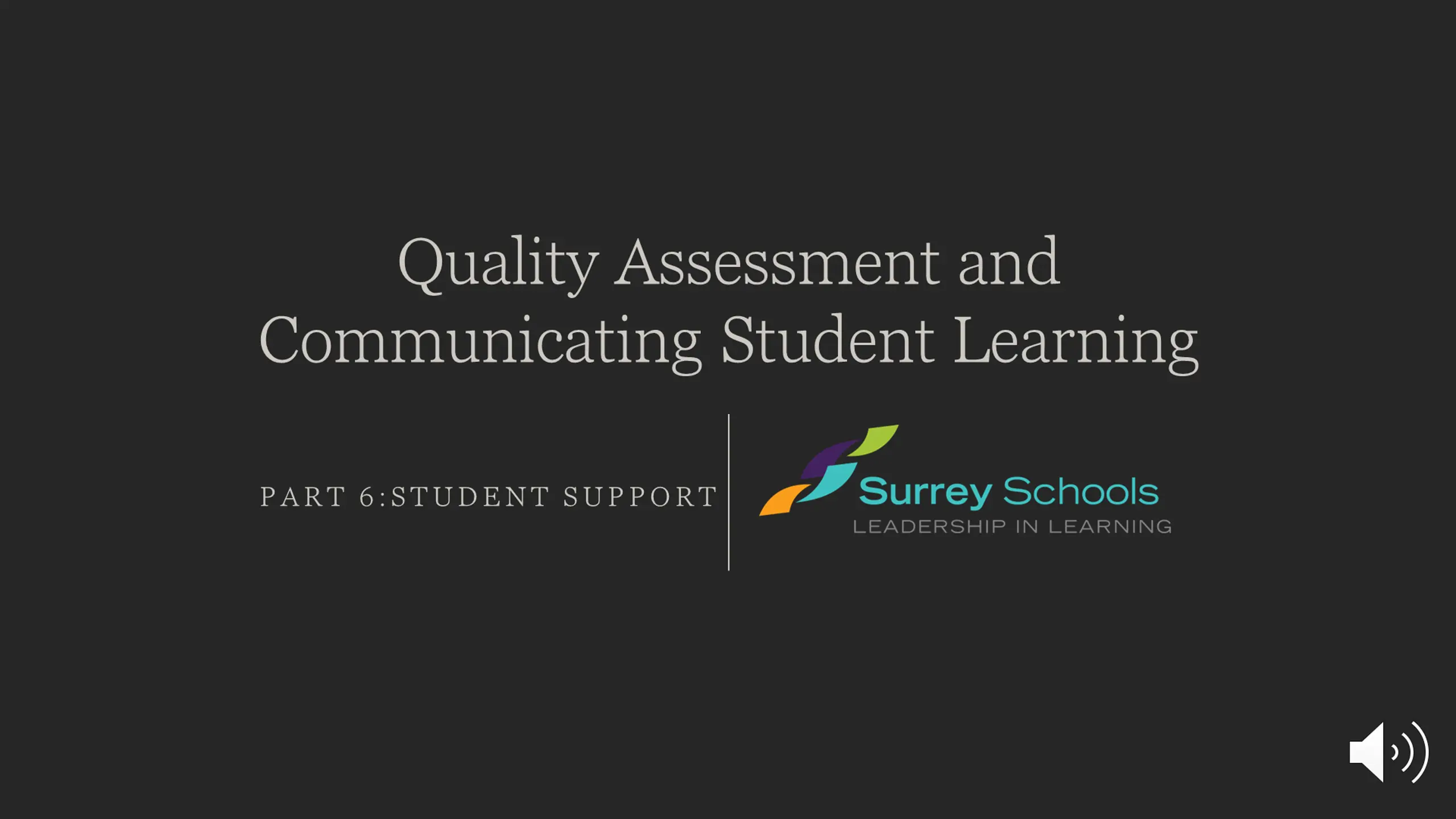 Quality Assessment and Communicating Student Learning