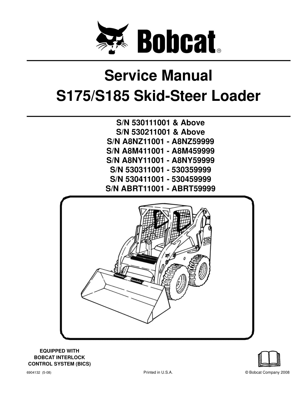 service manual s175 s185 skid steer loader l.w