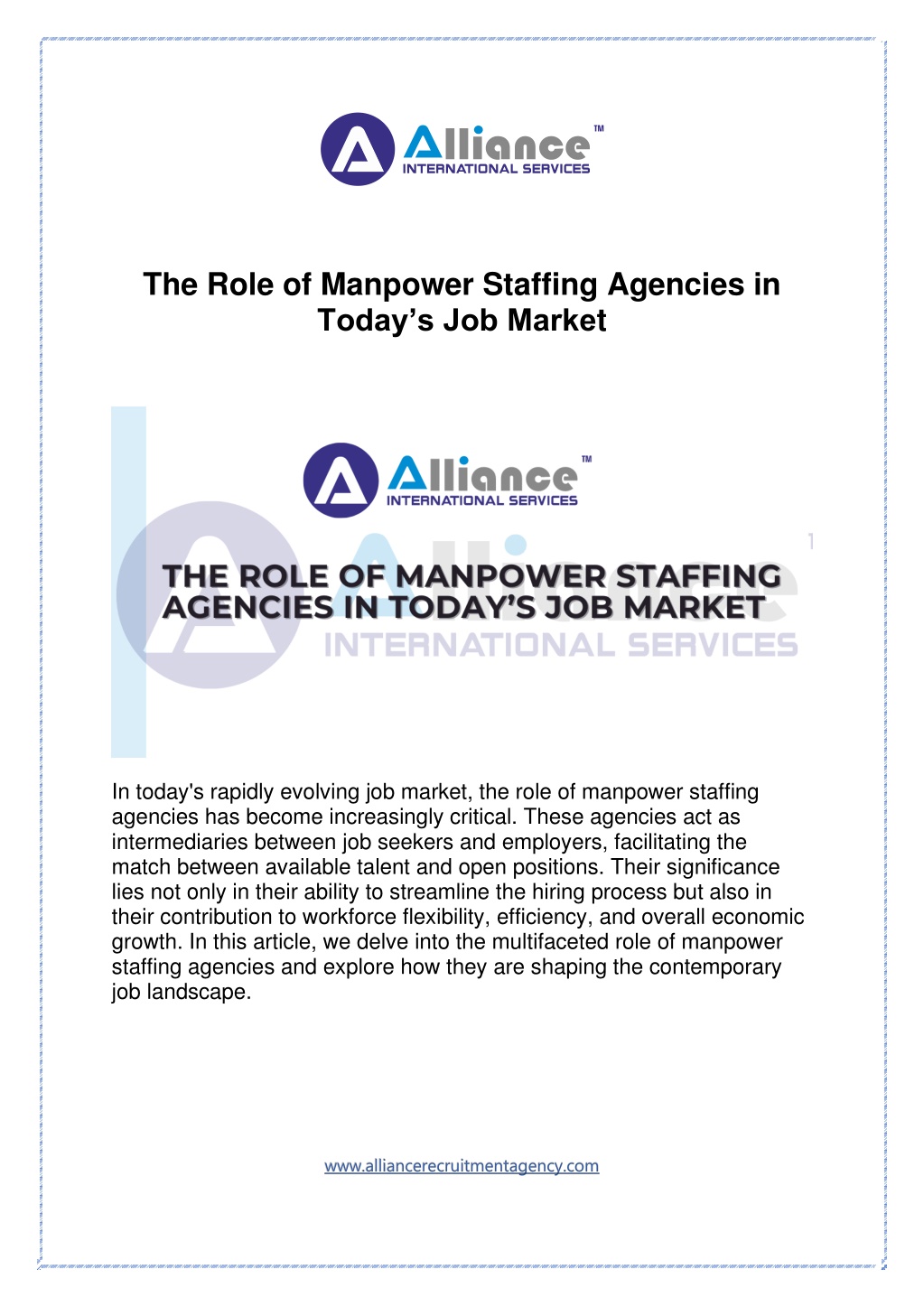 the role of manpower staffing agencies in today l.w