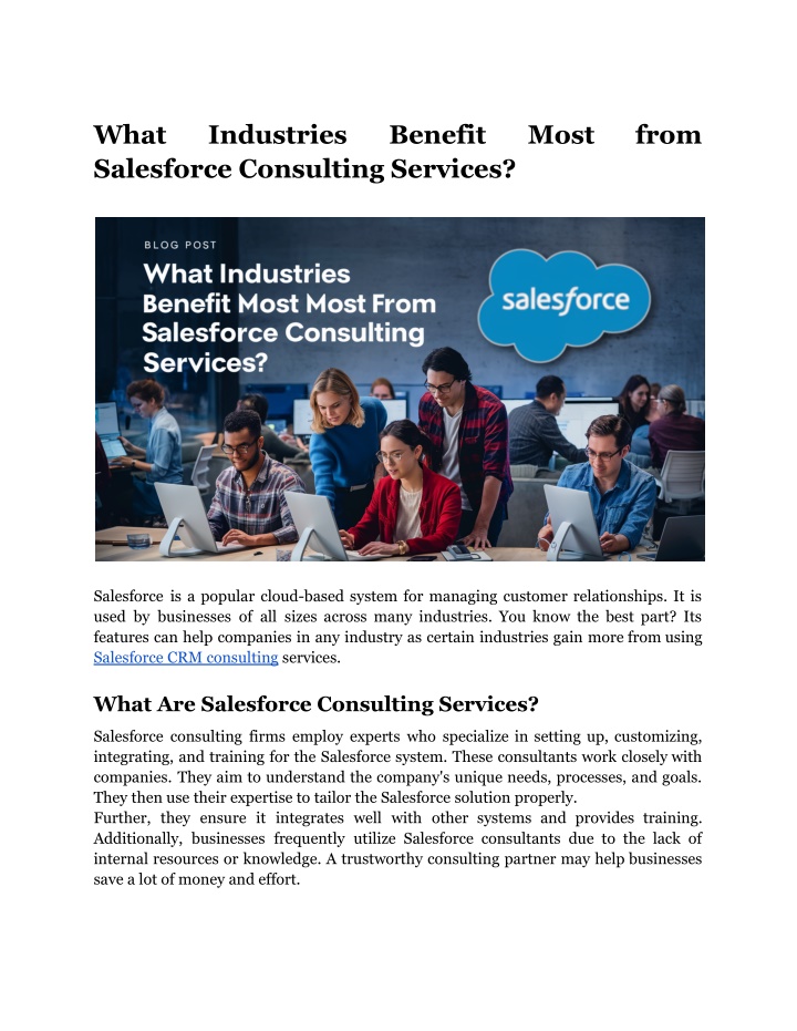 what salesforce consulting services n.w