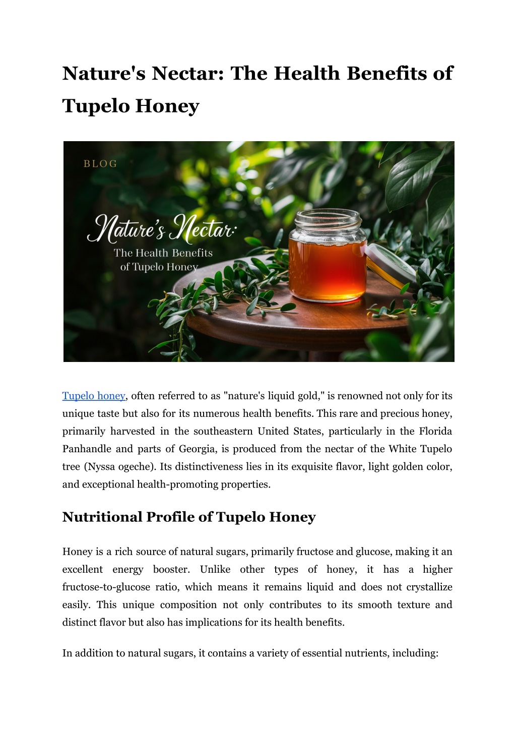 nature s nectar the health benefits of l.w