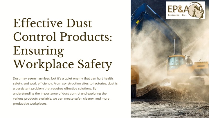 effective dust control products ensuring n.w