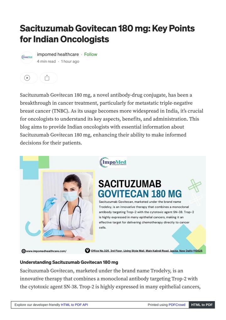 sacituzumab govitecan 180 mg key points n.w
