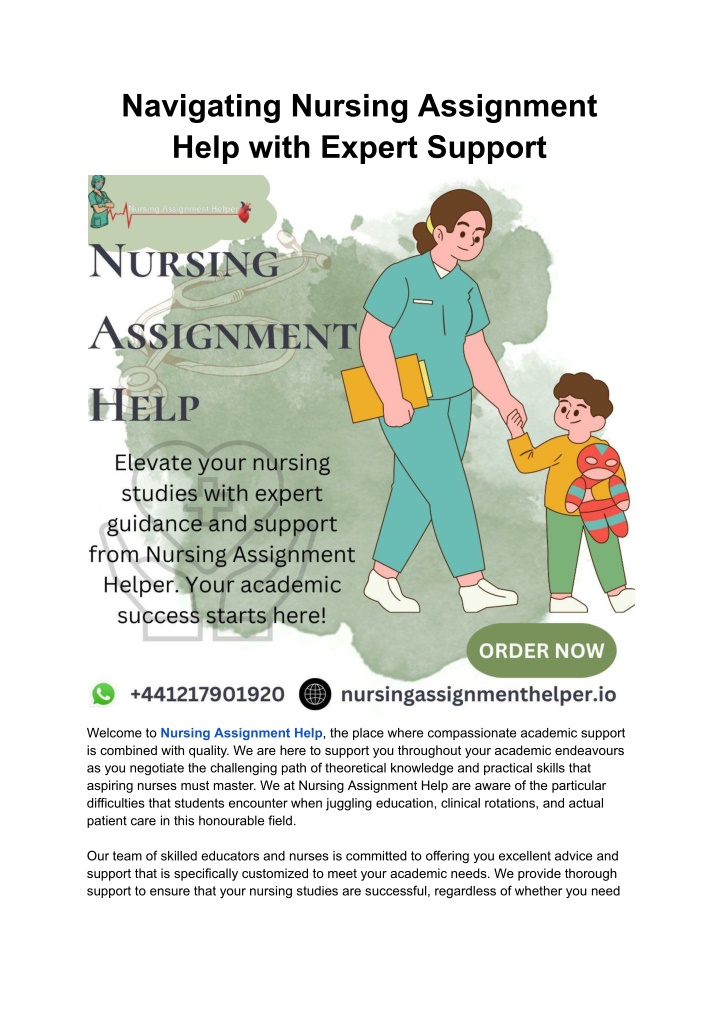 navigating nursing assignment help with expert n.w