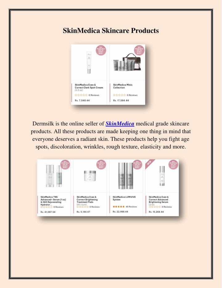skinmedica skincare products n.w