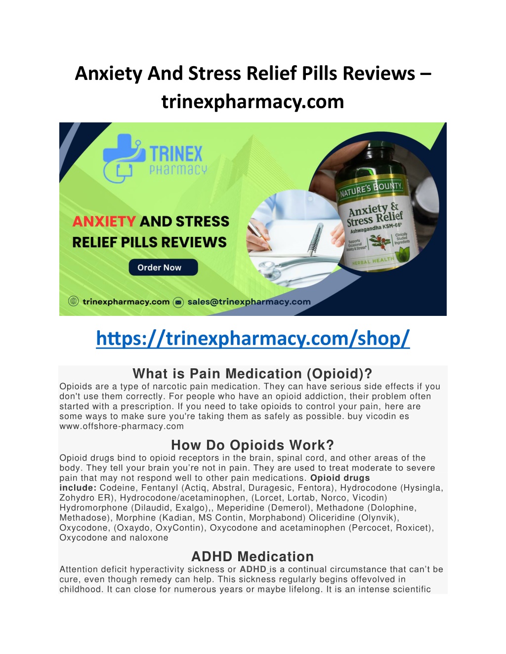 anxiety and stress relief pills reviews l.w