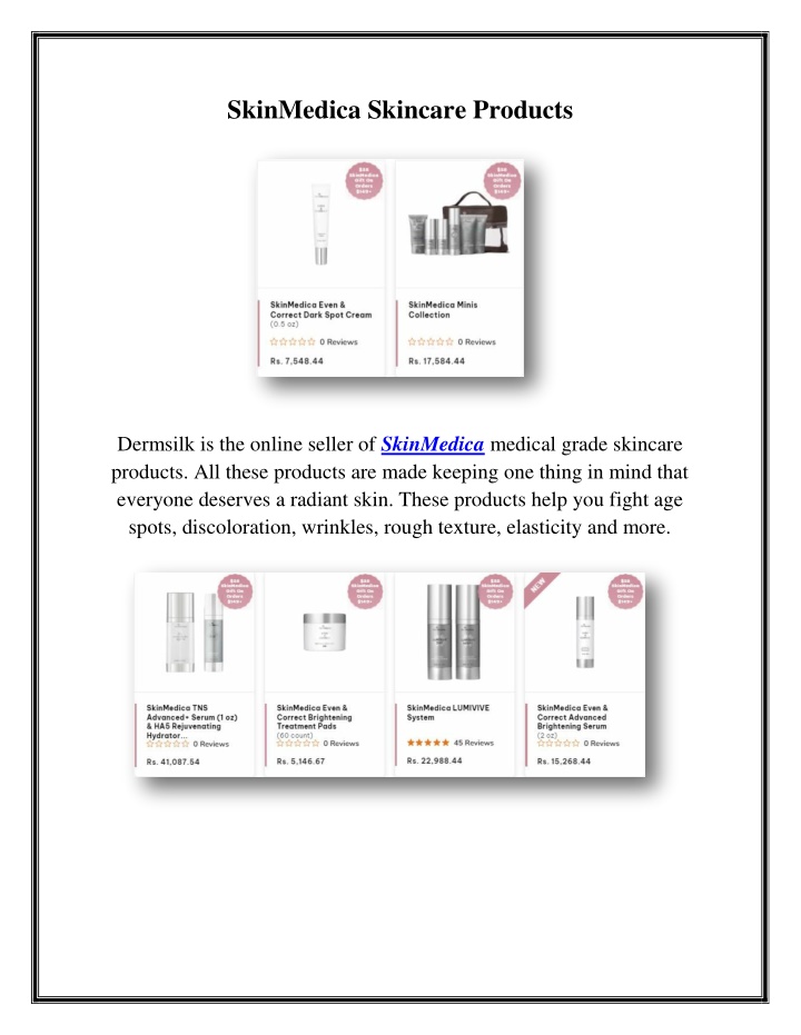 skinmedica skincare products n.w