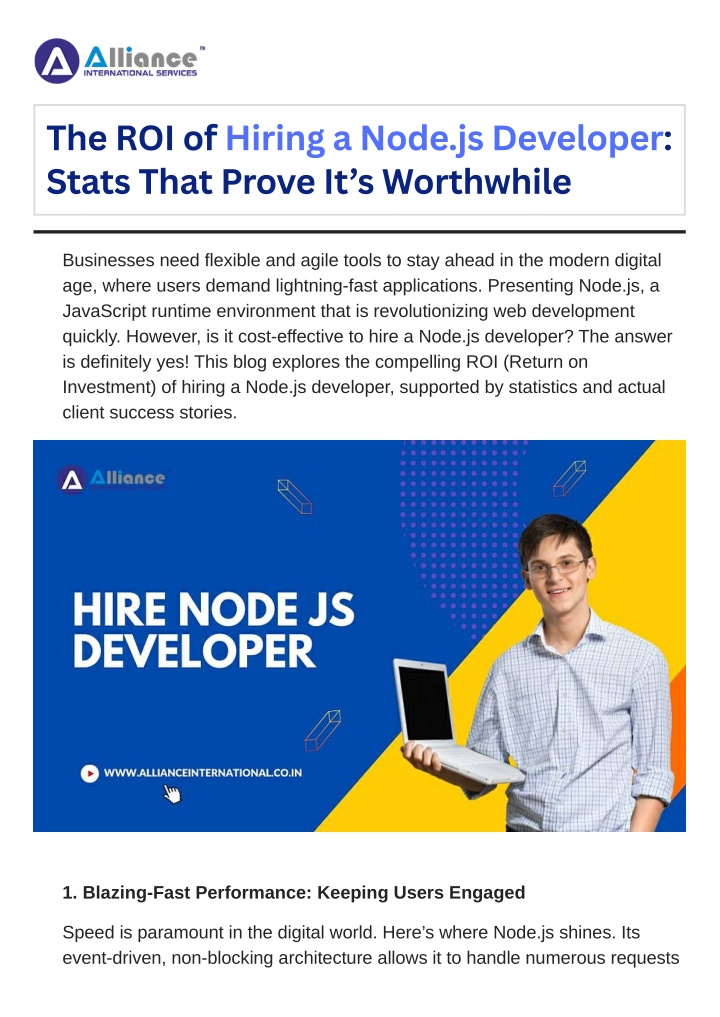 the roi of hiring a node js developer stats that n.w