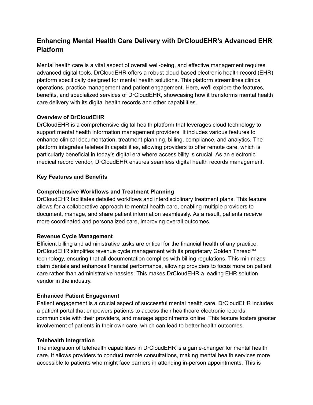 enhancing mental health care delivery with l.w