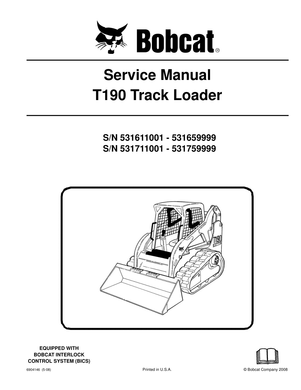 service manual t190 track loader l.w