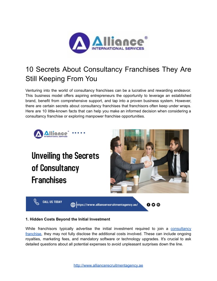 10 secrets about consultancy franchises they n.w