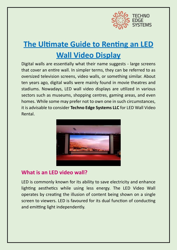 the ultimate guide to renting an led wall video n.w