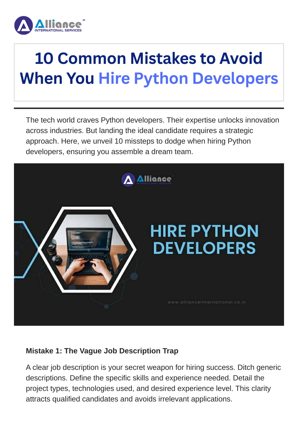 10 common mistakes to avoid when you hire python l.w