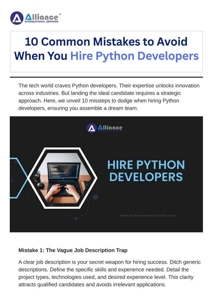 10 common mistakes to avoid when you hire python n.w