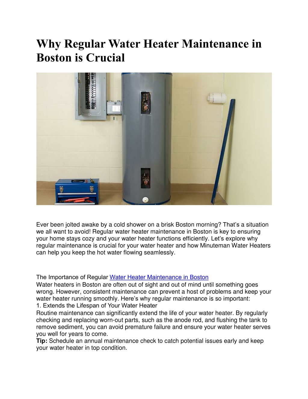 why regular water heater maintenance in boston l.w