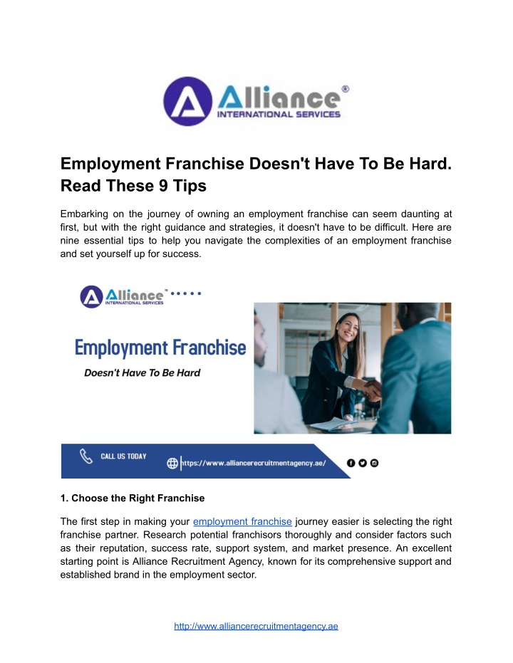 employment franchise doesn t have to be hard read n.w