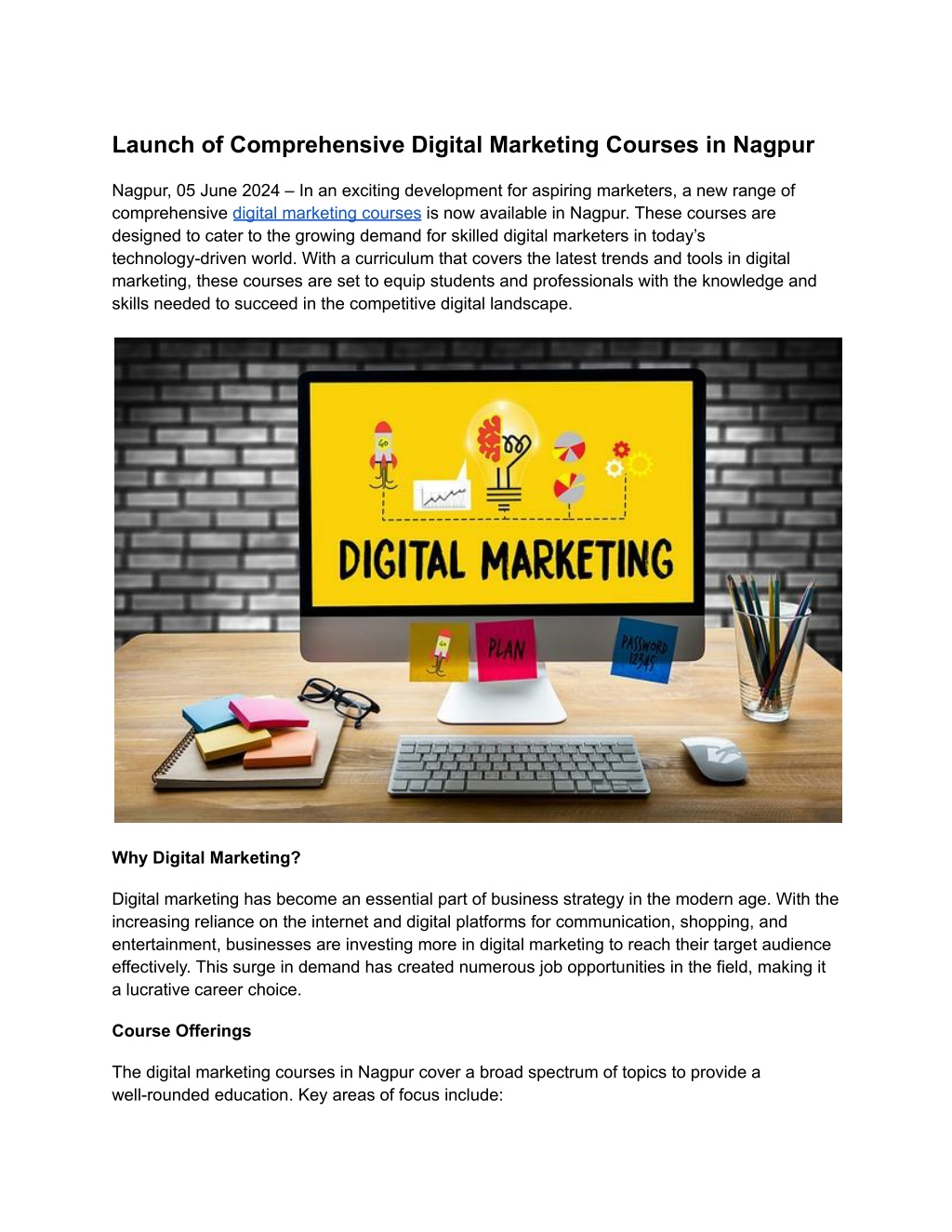 launch of comprehensive digital marketing courses l.w