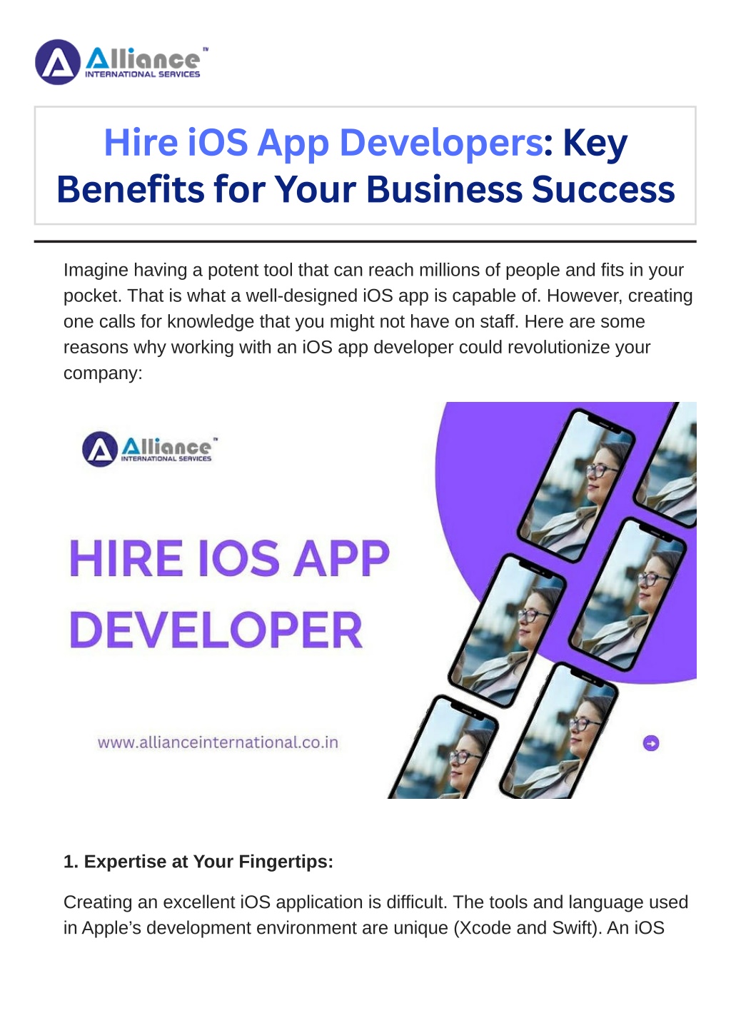 hire ios app developers key benefits for your l.w