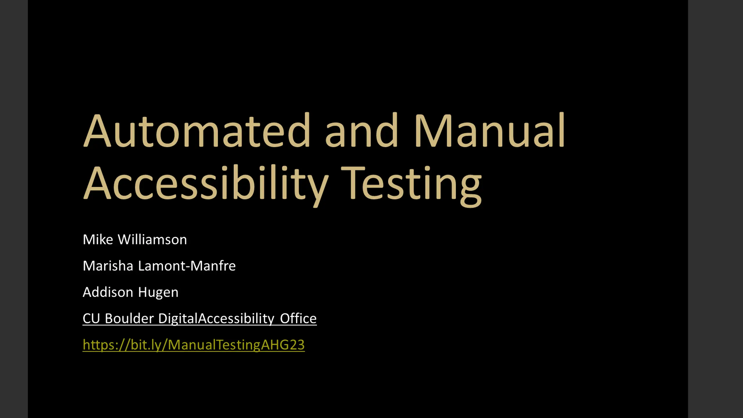 Automated and Manual Accessibility Testing