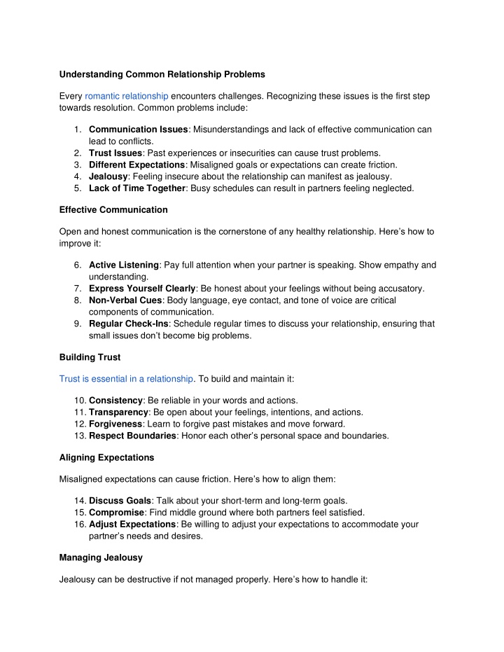 understanding common relationship problems n.w
