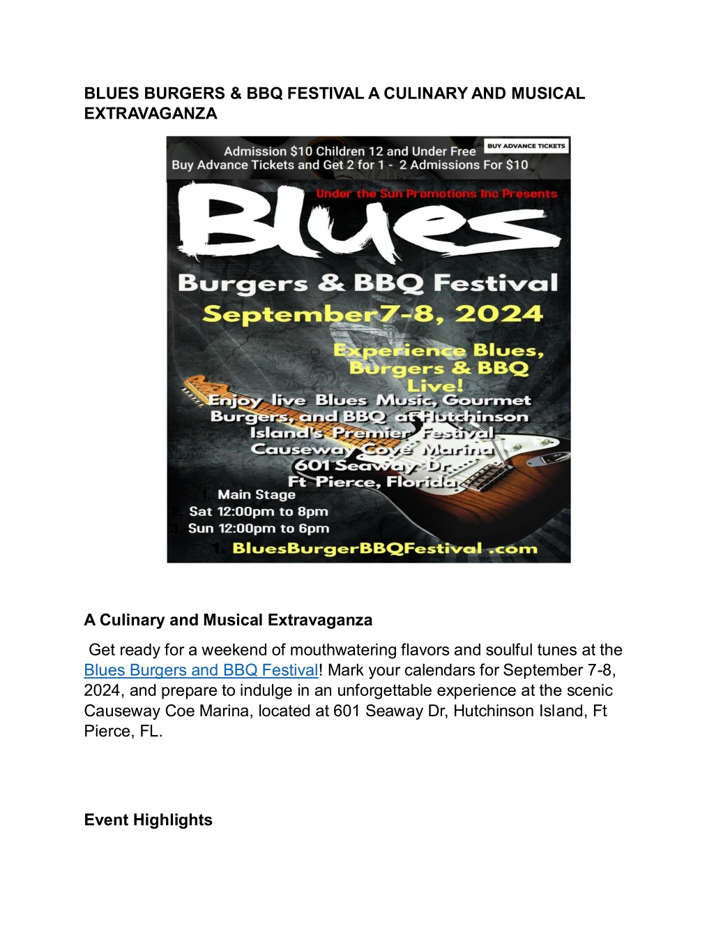 blues burgers bbq festival a culinary and musical l.w