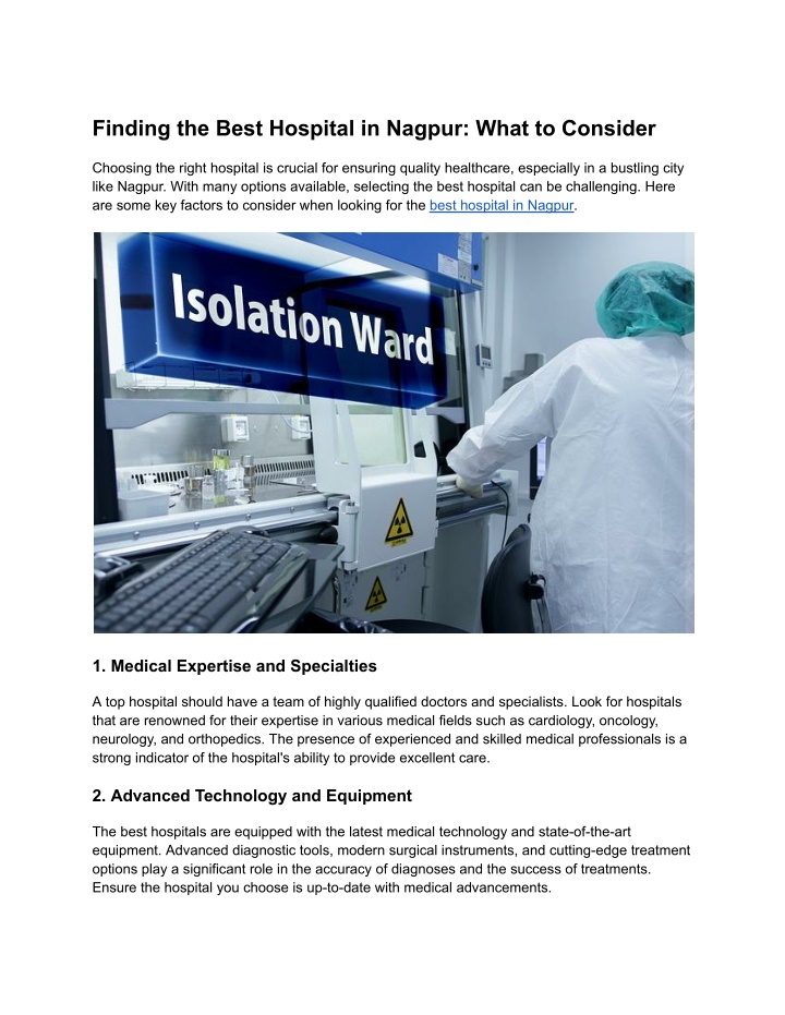 finding the best hospital in nagpur what n.w