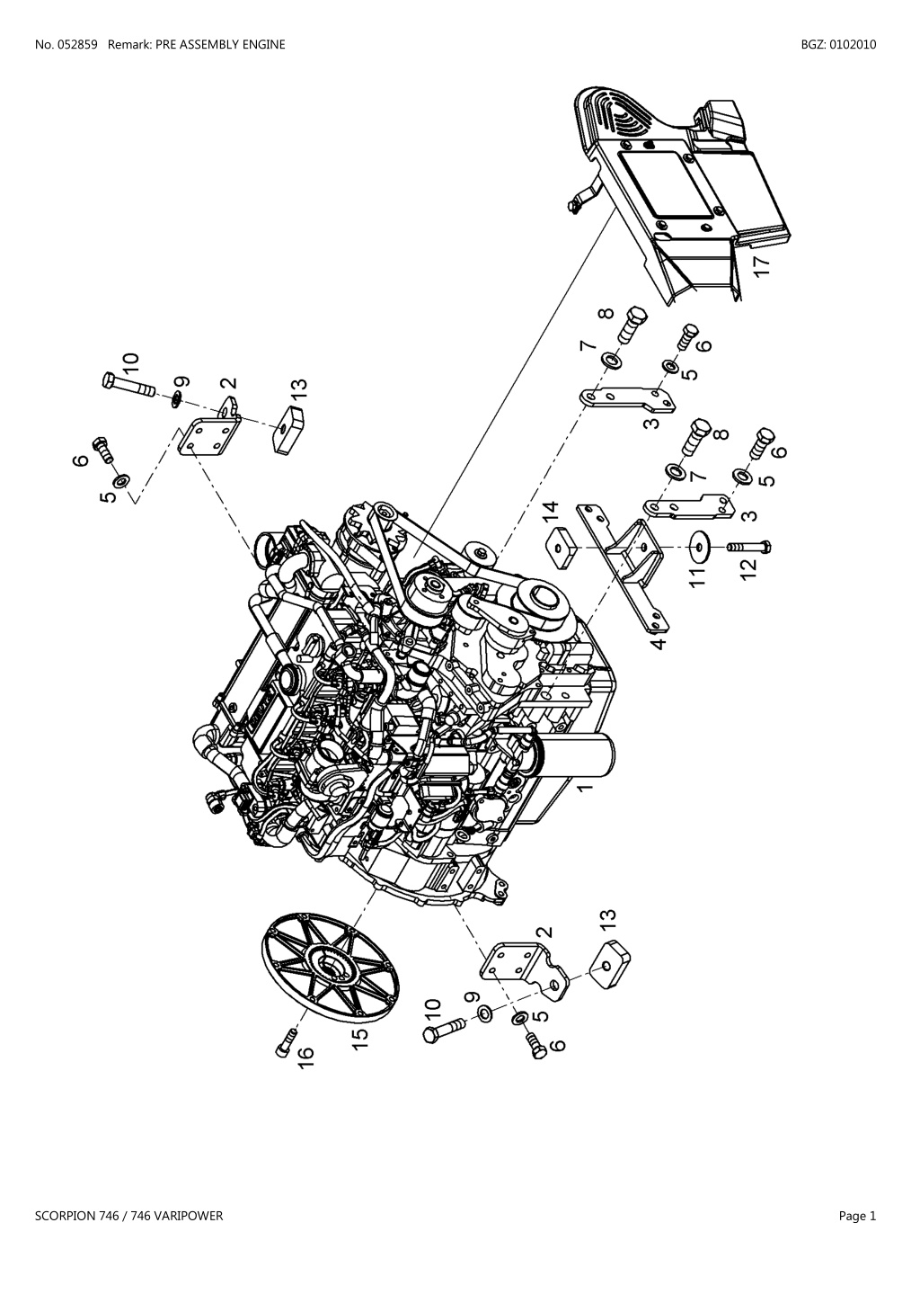 no 052859 remark pre assembly engine l.w