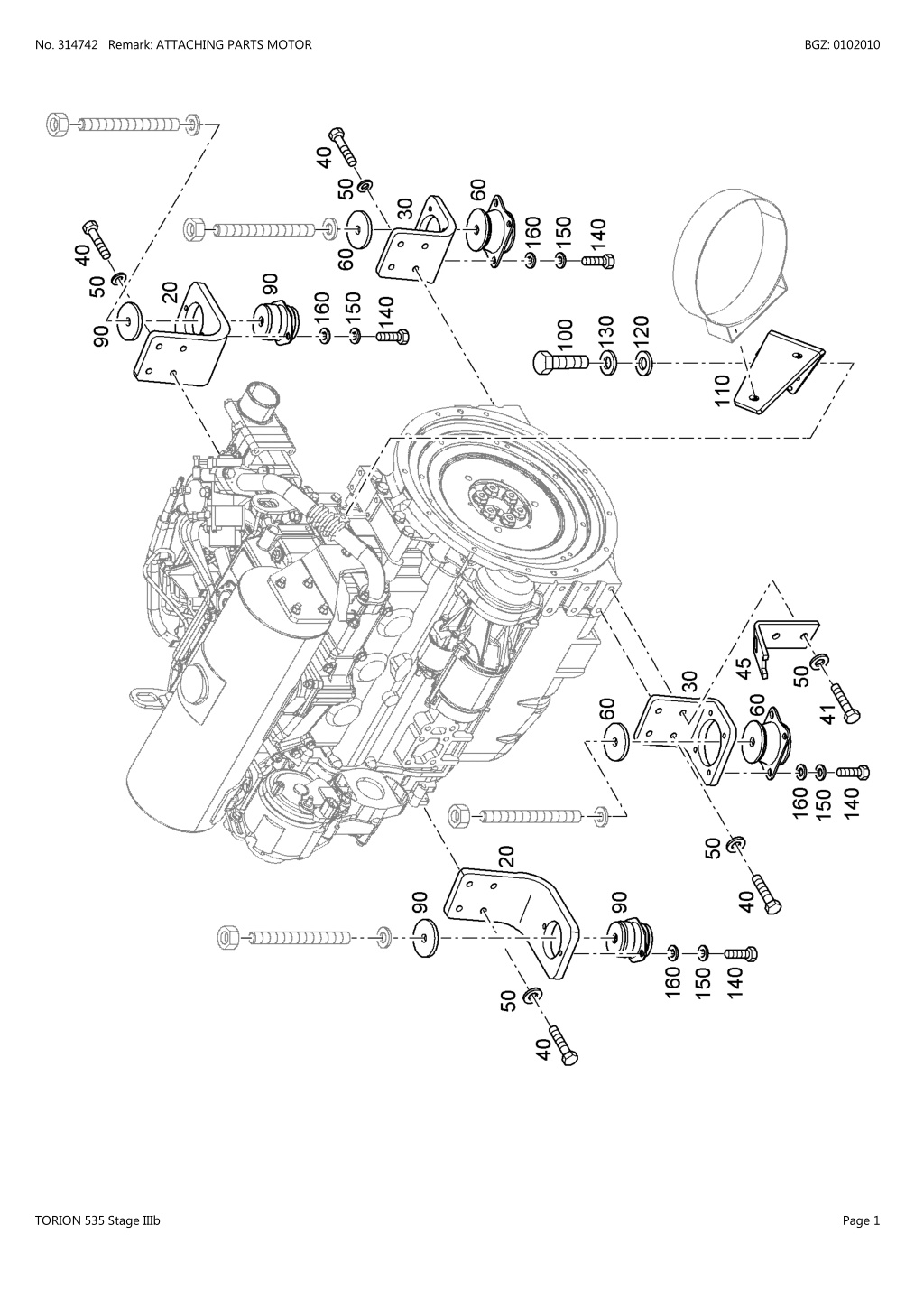 no 314742 remark attaching parts motor l.w