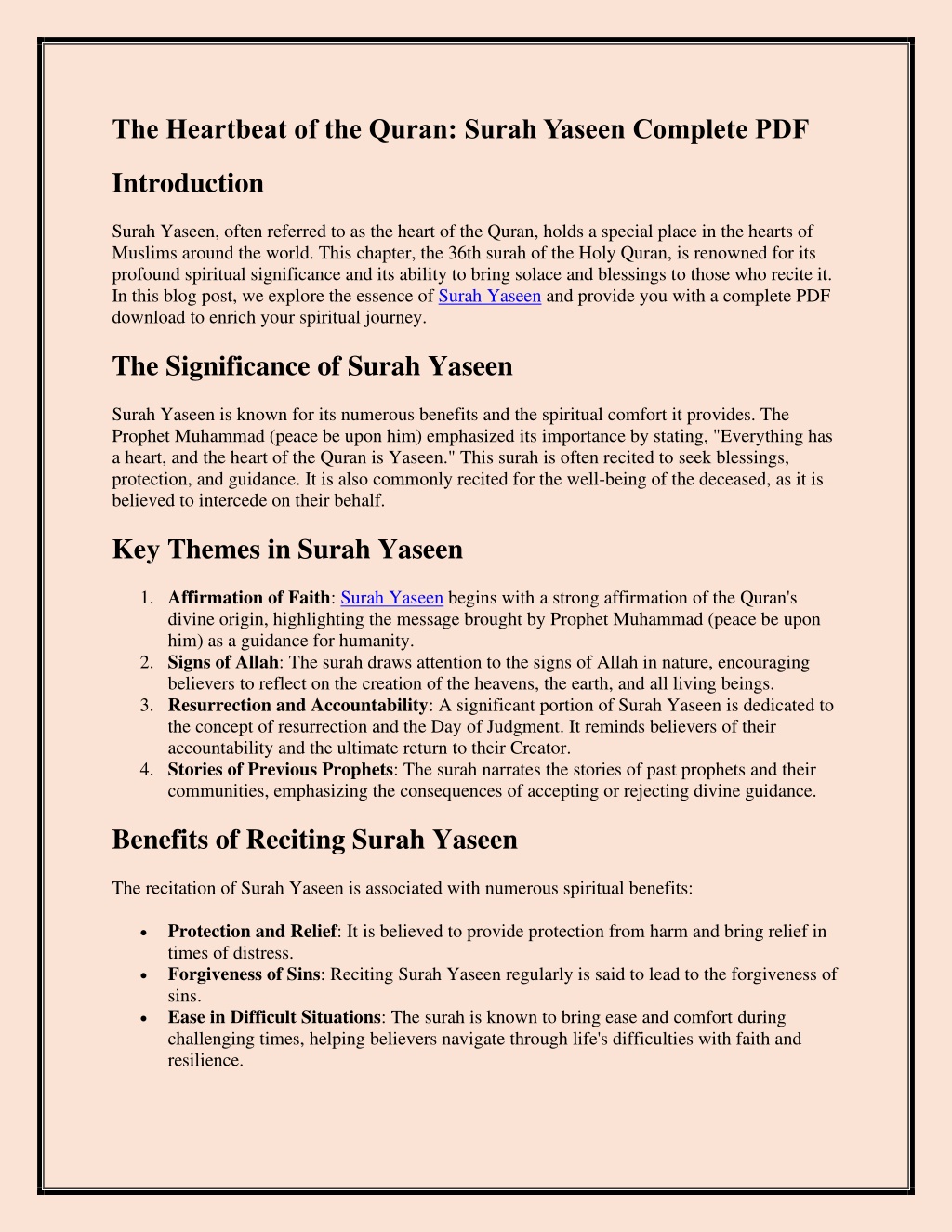 the heartbeat of the quran surah yaseen complete l.w