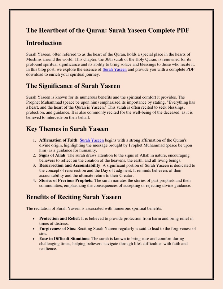 the heartbeat of the quran surah yaseen complete n.w