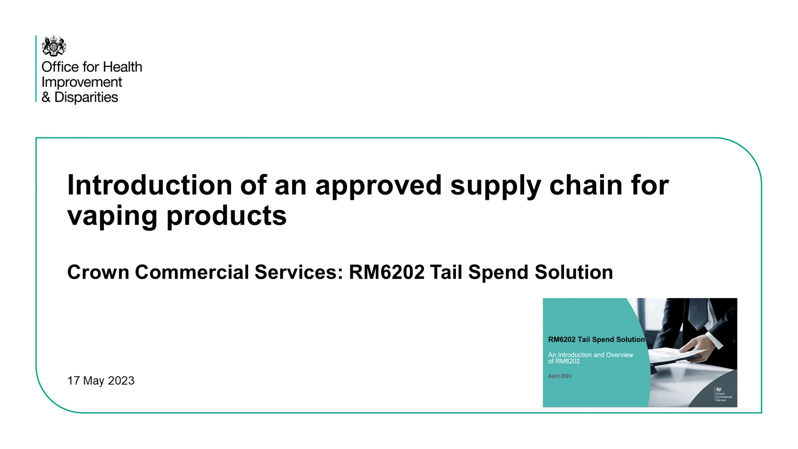 Introduction of Approved Supply Chain for Vaping Products