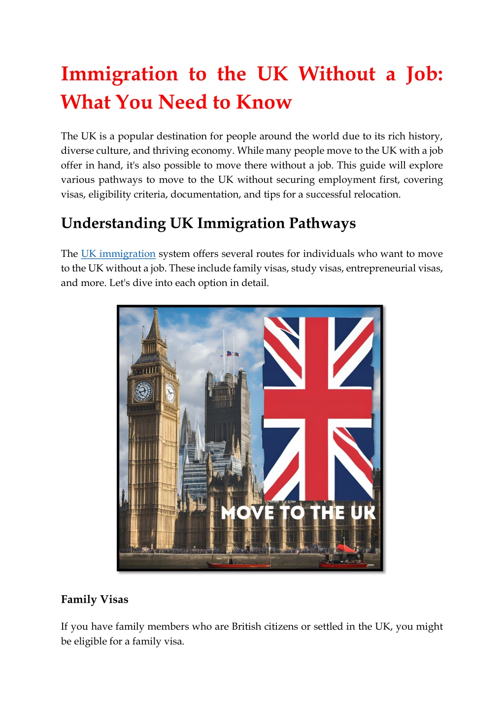 immigration to the uk without a job what you need l.w