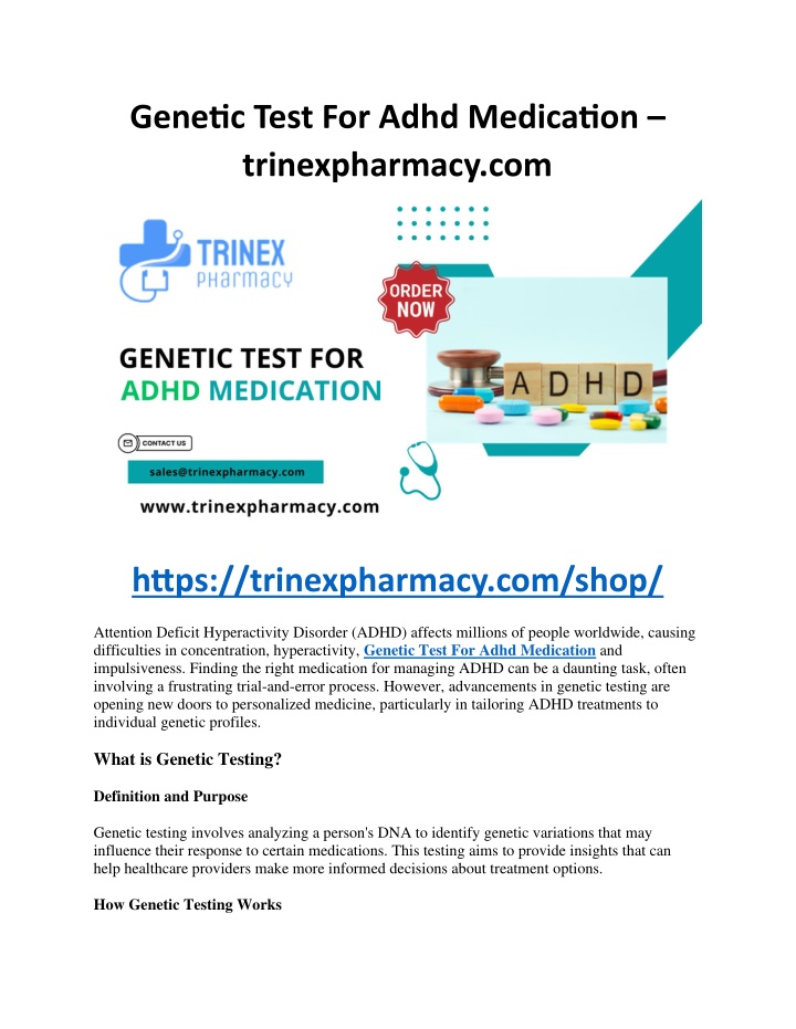 genetic test for adhd medication trinexpharmacy n.w