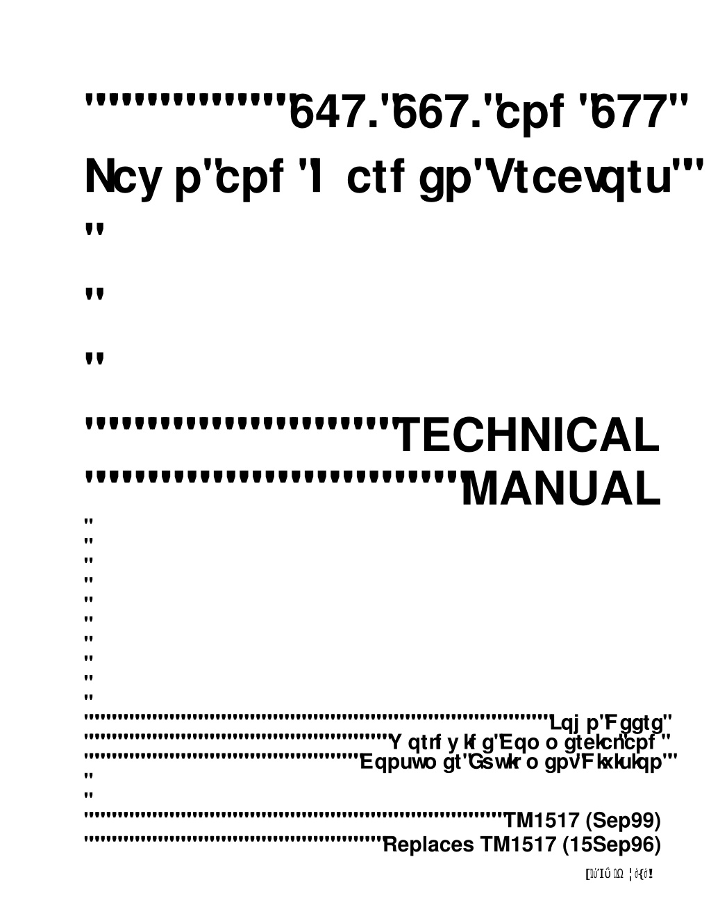 technical manual tm1517 sep99 replaces tm1517 l.w