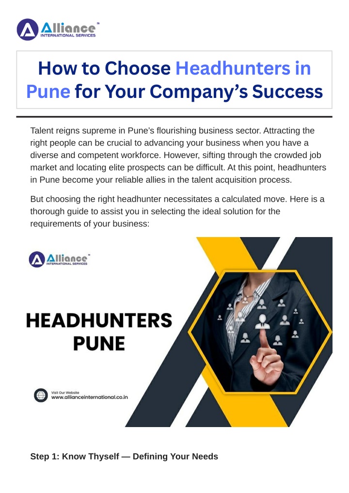 how to choose headhunters in pune for your n.w
