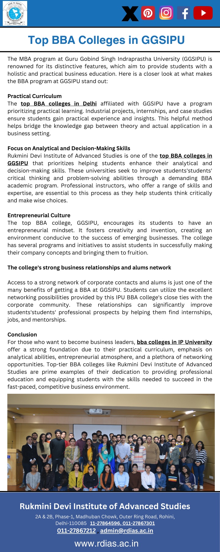 top bba colleges in ggsipu n.w