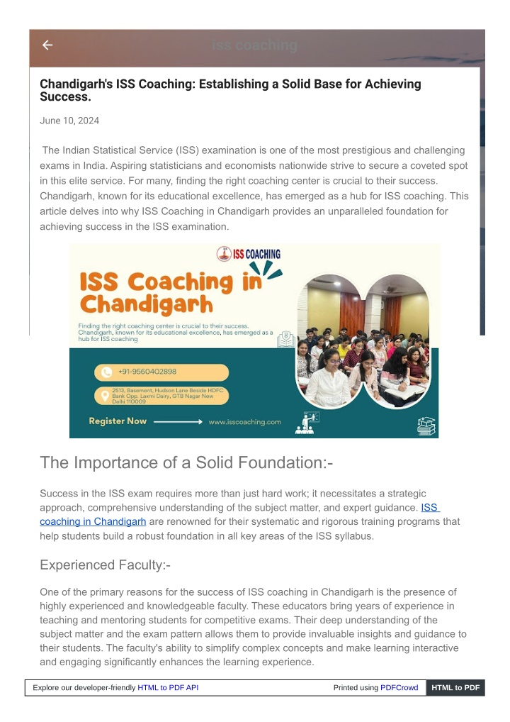 iss coaching n.w